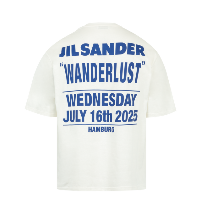 Image 2 of 2 - WHITE - JIL SANDER Graphic T-Shirt featuring oversized fit, dropped shoulders, images from the Wanderlust project, printed cotton jersey, short sleeves and crew neck. 100% cotton. Made in Italy.