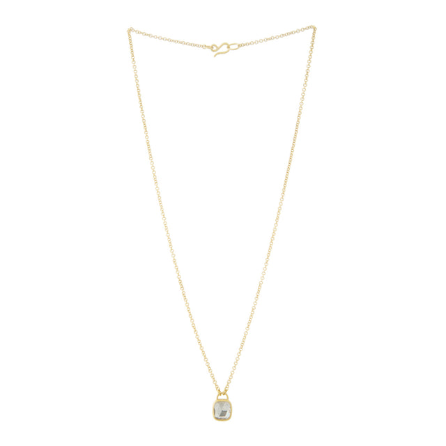 Image 2 of 2 - GOLD - ELI HALILI Diamond Necklace featuring a sparkling cushion-cut diamond pendant wrapped in 22K yellow gold and suspended from an 18K-yellow-gold spiga chain. Light brown diamond, 1.22 tcw. Diamond color: O-P. Diamond clarity: VS2. 18K and 22K yellow gold. S-clasp. Made in USA. Hirshleifers offers a range of initial pieces from this collection in-store. For personal consultation and detailed information about jewelry, please contact our dedicated stylist team at personalshopping@hirshleif