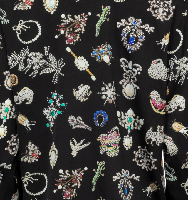 BLACK DIAMOND PINS TIE BLOUSE