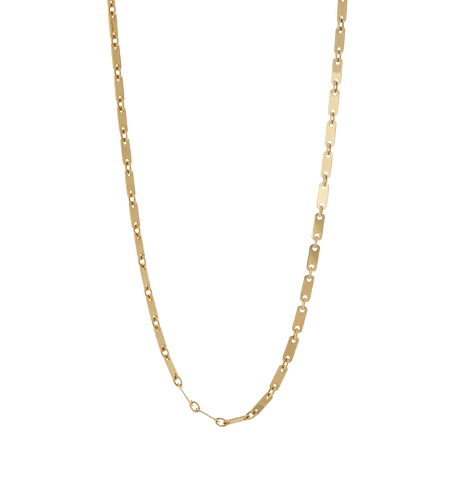 Image 1 of 3 - GOLD - SIDNEY GARBER Tab Chain Necklace featuring interconnected rectangles. 18k Yellow Gold. 27 Inches Long.