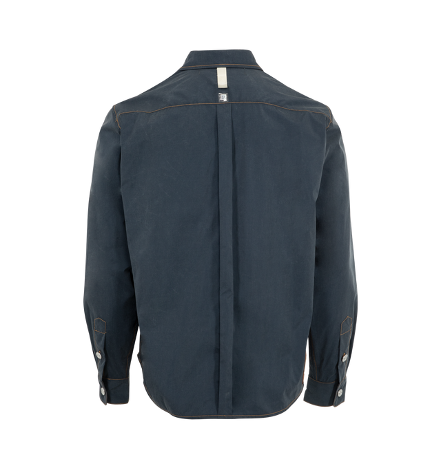 Image 2 of 2 - BLUE - ADVISORY BOARD CRYSTALS Hyperlightweight Nylon Ripstop Shirt featuring nylon construction, button closure, two front patch pockets, contrast stitching, embroidered branding and button cuffs. Nylon.