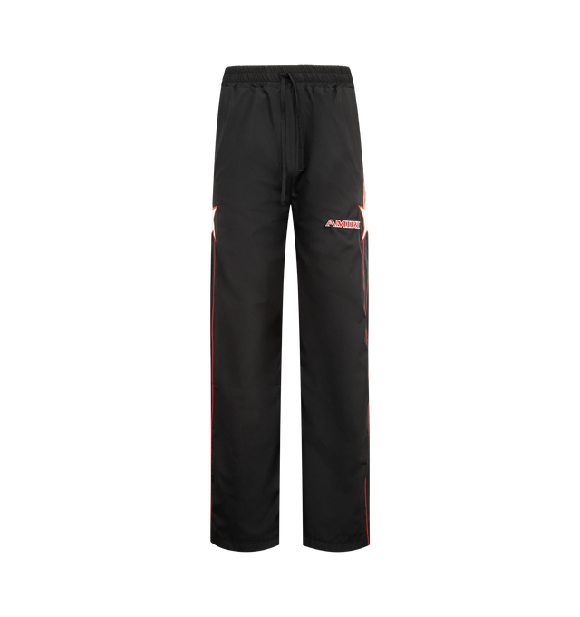 Image 1 of 3 - BLACK - AMIRI Sport Track Pant featuring drawstring closure, 3-pocket styling, embroidered details and lightweight ripstop fabric. 100% polyester. Made in Italy.