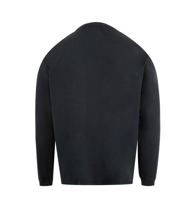 Image 2 of 3 - BLACK - RHUDE Mesa Stallion T-shirt featuring graphic print, long sleeves, crew neck, flame detail to the sleeves and ribbed cuffs. 100% cotton.