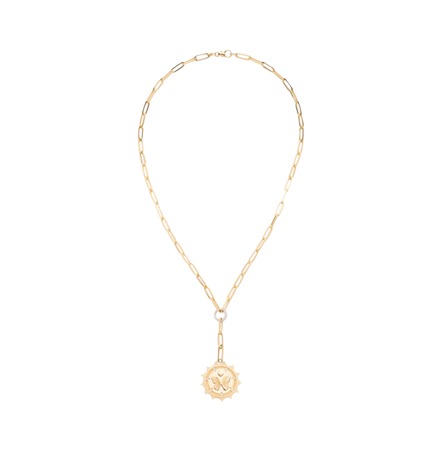 Image 1 of 1 - GOLD - FoundRae Reverie Classic Fob Clip Extension Necklace is crafted in yellow gold and features the brand's signature Classic Fob Clip accented with pav-set diamonds for a refined touch of brilliance. Designed as a versatile extension necklace, the functional fob clip allows charms, medallions, and other meaningful pieces to be added or layered, reflecting FoundRae's symbolic approach to fine jewelry and personal storytelling. Main Material: Yellow Gold. Gemstones: Pav Diamonds. Style: Cla