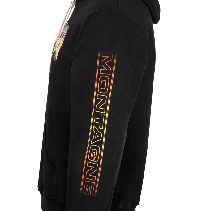 Image 3 of 3 - BLACK - CASABLANCA Ski Printed Hoodie featuring drawstring hood, ribbed hem and cuffs, print on front and sleeves and front pocket. 100% cotton. Made in Portugal.