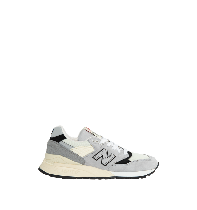 Image 1 of 5 - GREY - NEW BALANCE MADE in USA 998 grey matter features nubuck overlays and hairy suede with black and white accents. 