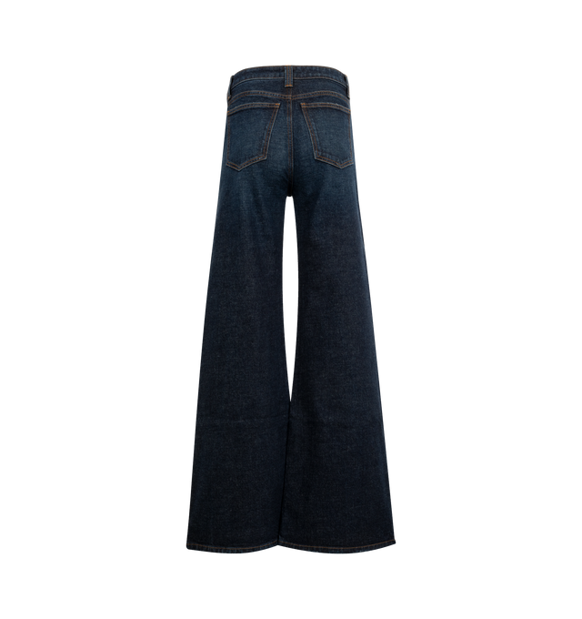 Image 2 of 3 - BLUE - KHAITE Dane Jean featuring wide-leg, regular rise and classic five-pocket denim detailing. 100% cotton.
