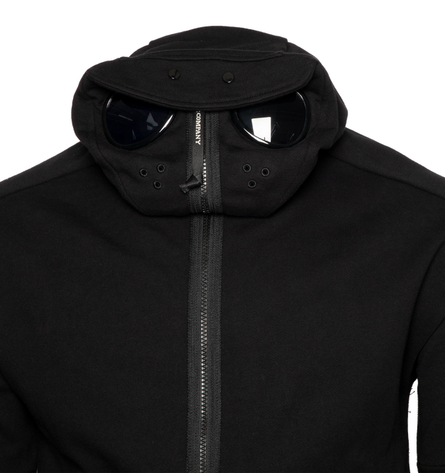 DIAGONAL RAISED FLEECE ZIPPED GOGGLE HOODIE (MENS)