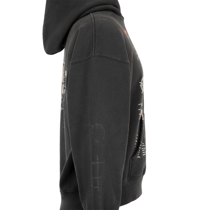 Image 3 of 3 - BLACK - Enfants Riches Dprims Last Sleep (Of The Virgin) Hoodie is crafted from heavyweight cotton jersey, and a boxy oversized fit. Designed with printed artwork at the front, and back, this statement style is finished with sleeve cuffs, and the brand's signature vintage wash process. Main Material: Heavyweight Cotton Jersey. Fit: Boxy Oversized. Made in the USA.