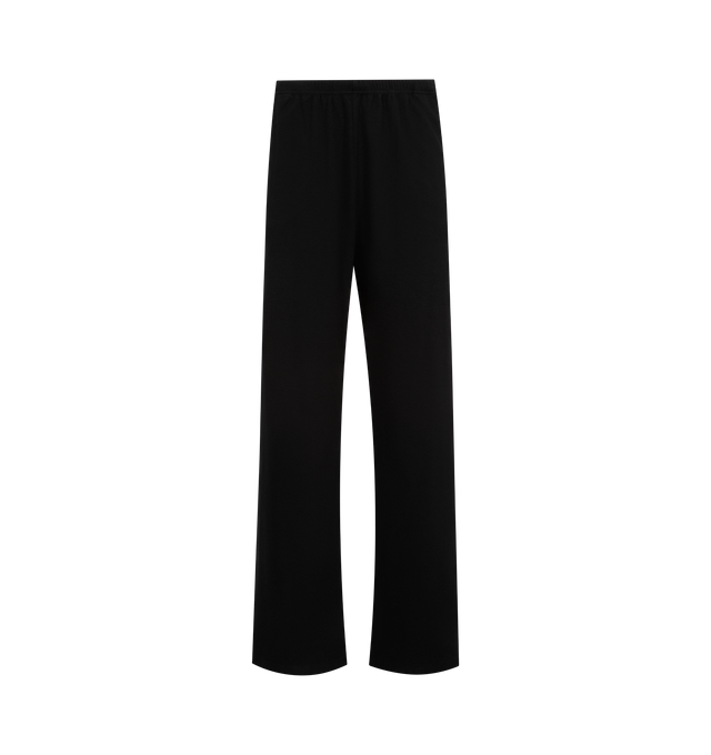 Image 2 of 3 - BLACK - THE ROW Kohana Pant featuring relaxed low-rise sweatpant in ultrasoft Japanese cotton jersey with straight leg, elastic drawstring waist, and side slash pockets. 100% cotton. Made in Italy.
