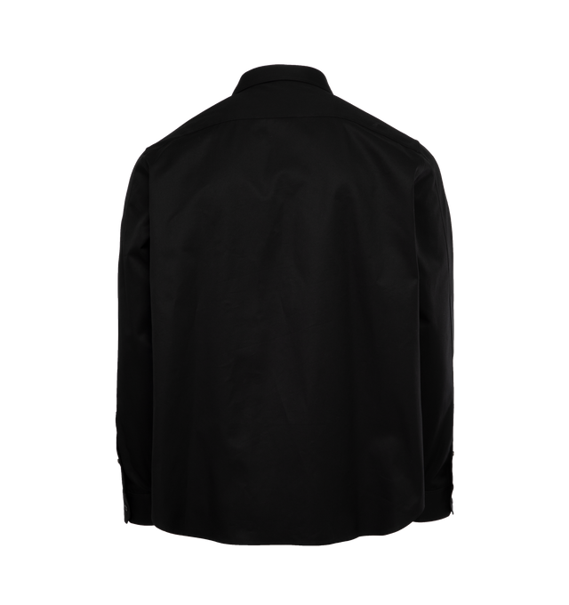 Image 2 of 4 - BLACK - LOEWE Shirt featuring classic collar, long sleeves, buttoned cuffs, button front fastening, curved hem and Trompe l'oeil LOEWE Anagram embroidery patch placed on the chest. 100% cotton. Made in Italy. 
