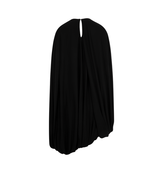 Image 2 of 2 - BLACK - Loewe Women's Dress in lightweight viscose crepe jersey featuring an asymmetric silhouette with a hand-draped construction. Relaxed fit, knee length, rear button fastening, fully lined. Viscose. Made in Italy.