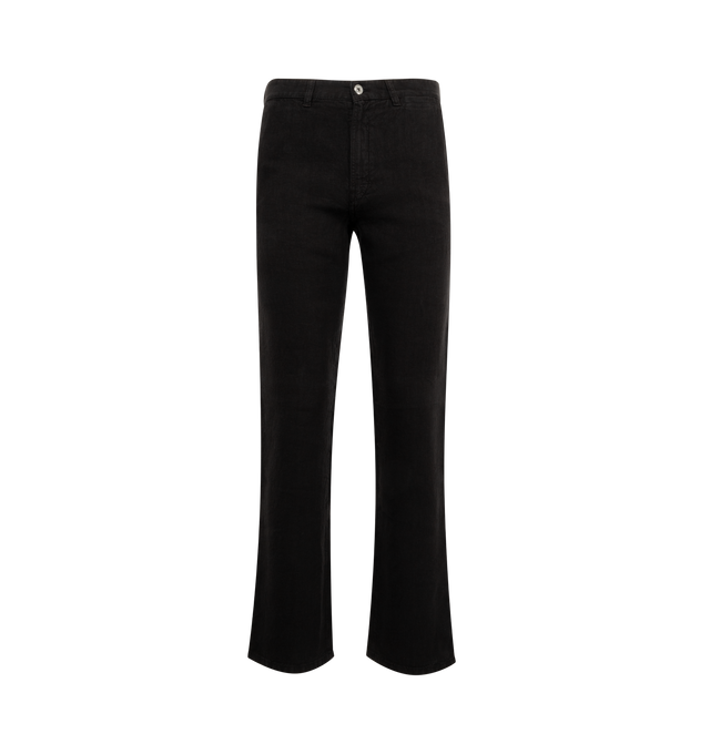 Image 1 of 3 - BLACK - 120% LINO Pant featuring classic chino style, two back patch pockets, button zip fly and straight leg. 100% linen.