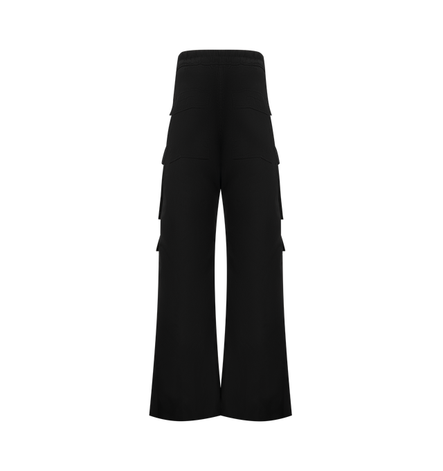 Image 2 of 3 - BLACK - DRKSHDW Double Cargo Jumbo Belas Pants featuring drawstring waistband, side slant pockets, side flap-patch pockets, back welt pockets and exposed zip fly. Made in Italy.