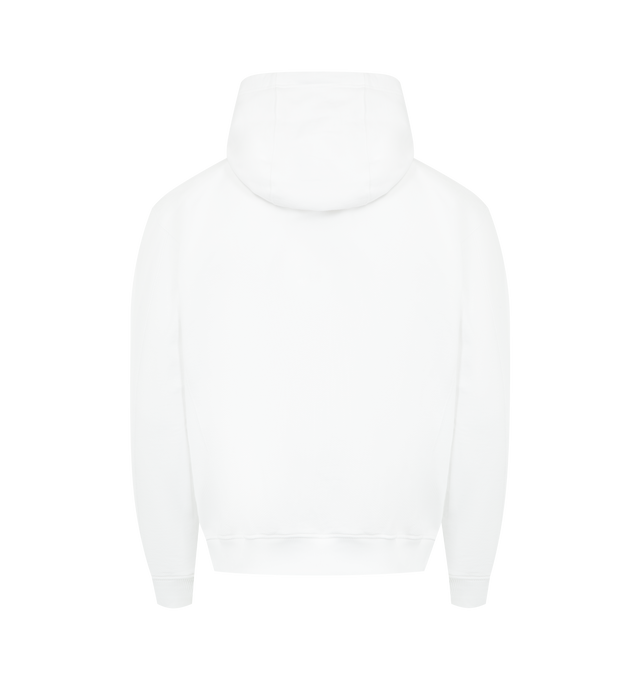 Image 2 of 2 - WHITE - CASABLANCA L'Arche De Tennis Hooded Sweatshirt featuring tennis ball logo in flight, drawstring fastening, fixed hood, ribbed cuffs and hem, a kangaroo pocket, cotton loopback jersey fabric and relaxed fit. 100% organic cotton. Made in Portugal.