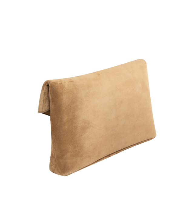 Image 2 of 3 - BROWN - SAINT LAURENT Large Envelope Pouch featuring leather lining, bronze-tone hardware and magnetic snap closure. 11.6" x 7.1" x 1.8". 90% calfskin, 10% metal. Made in Italy.