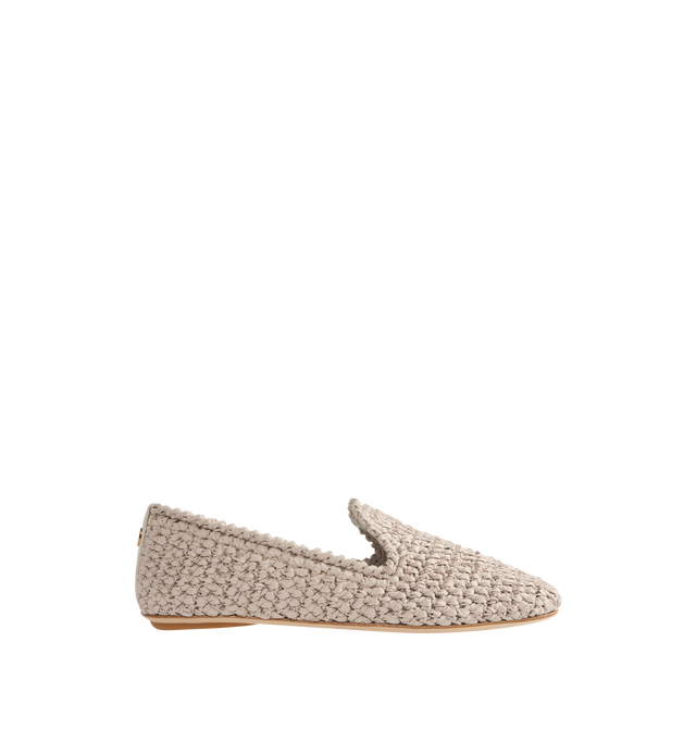 Image 1 of 4 - NEUTRAL - Moncler Weaver Leather Loafers are a slip-on style with a textured woven design. Lined. 100% polyester and lamb uppers.
