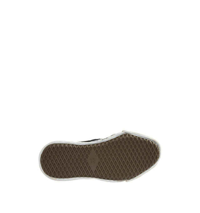 Image 4 of 5 - BLACK - Maison Mihara Yasuhiro Hank OG Graffiti Check Sole Canvas Low-Top Sneakers are crafted from canvas and feature the brand's signature sculpted OG sole, originally molded from clay by the designer, with a hand-drawn graffiti-inspired check pattern across the sole. Designed with a low-top silhouette and lace-up construction, the HANK model pairs a classic canvas upper with the label's distinctive artistic approach to footwear. Main Material: Upper: 100% Cotton Canvas. Sole: Rubber.