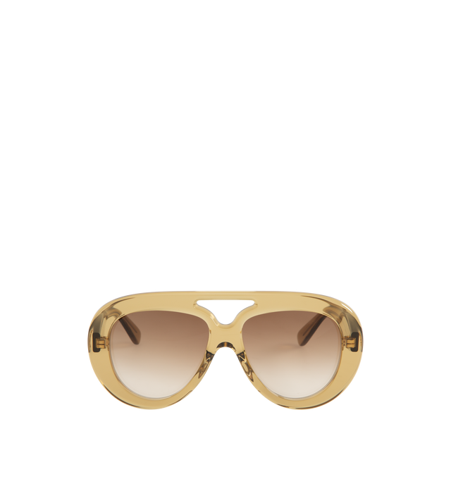 Image 1 of 3 - BROWN - Loewe Pilot sunglasses in acetate featuring universal fit, UVA/UVB protection and metal LOEWE logo. Made in Italy.