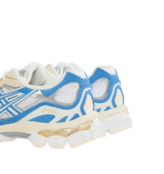Image 3 of 5 - BLUE - ASICS GEL-NYC Polar Sneaker featuring lace up closure, layered upper construction, rearfoot and forefoot GEL technology, suede and synthetic and fabric upper, fabric lining and rubber sole.