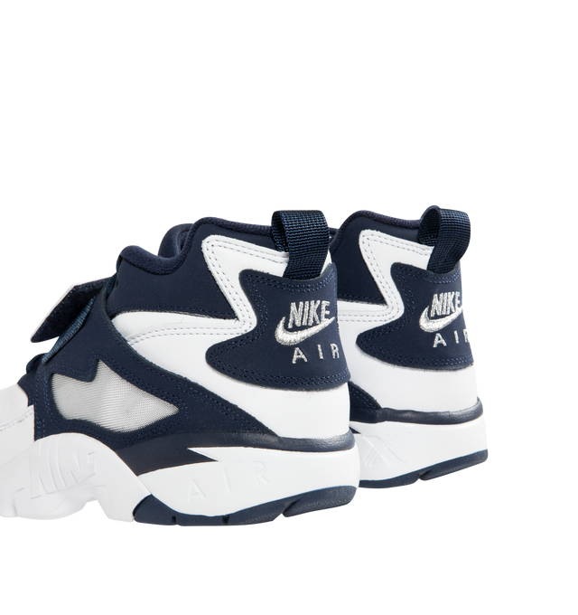 Image 3 of 5 - NAVY - NIKE Air Diamond Turf Sneaker featuring Air units in the heel and forefoot, durable leather, a midfoot strap for a secure fit, leather upper with mesh panels and rubber outsole.