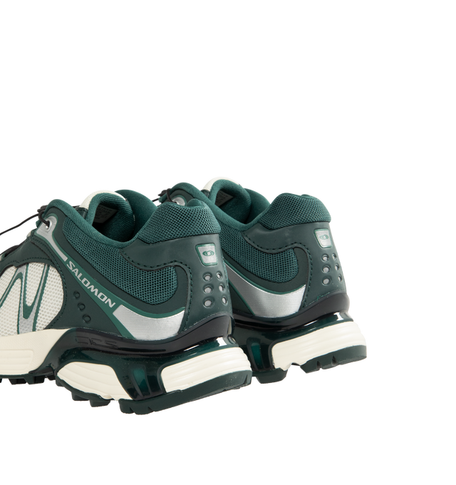 Image 3 of 5 - GREEN - SALOMON XT-Whisper Sneaker featuring textile and synthetic upper, quickLACE, agileChassis System, OrthoLite diecut sockliner, textile lining, anti-debris mesh, chevron lugs and mud contaGRIP.