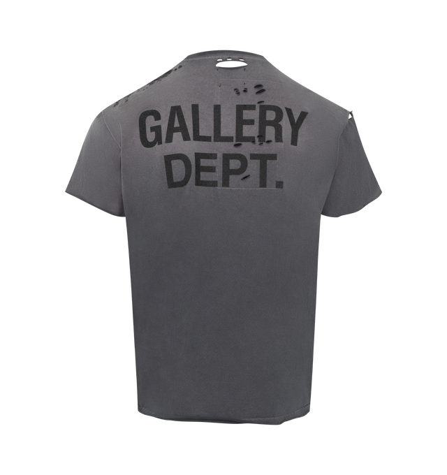 Image 2 of 2 - BLACK - GALLERY DEPT. Salvage T-shirt featuring distressed details, relaxed, slightly worn-in fit, crew neckline, single chest pocket, short sleeves and printed branding. 100% cotton.