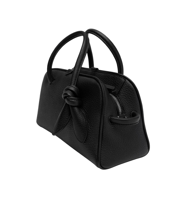 Image 2 of 3 - BLACK - JACQUEMUS Turismo Bag featuring soft bowling bag, two-way zip closure, inside zipped pocket, large patch pocket and bow detail. 100% calfskin. Made in Italy.