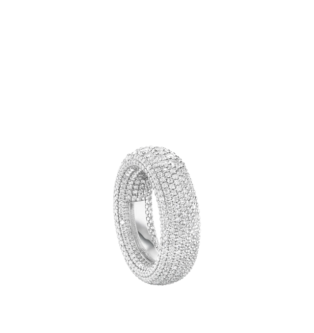 Image 2 of 3 - SILVER - UNIFORM OBJECT Pave Gauge Statement Ring featuring pav set white diamonds on Platinum band. 4.59 total diamond carat weight. Made in USA. Hirshleifers offers a range of initial pieces from this collection in-store. For personal consultation and detailed information about jewelry, please contact our dedicated stylist team at personalshopping@hirshleifers.com. This item may be restricted for online purchase to international clients. For assistance purchasing this item please contact ou