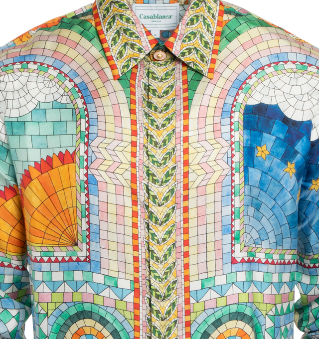 MULTICOLOR "MOSIAC DE DAMAS" SILK SHIRT (MENS)