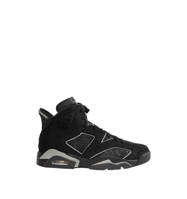 Image 1 of 5 - BLACK - JORDAN Air Jordan 6 Sneaker featuring reflect details, premium leather, foam midsole, Air-Sole units and rubber outsole.