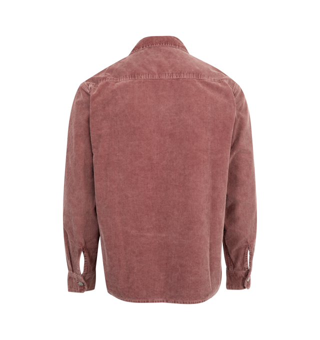 Image 2 of 2 - PINK - CARHARTT WIP Reynold Corduroy Shirt Jacket featuring front closure with two-way zip, two chest pockets with flap and button closure, square label and unlined. 100% cotton.