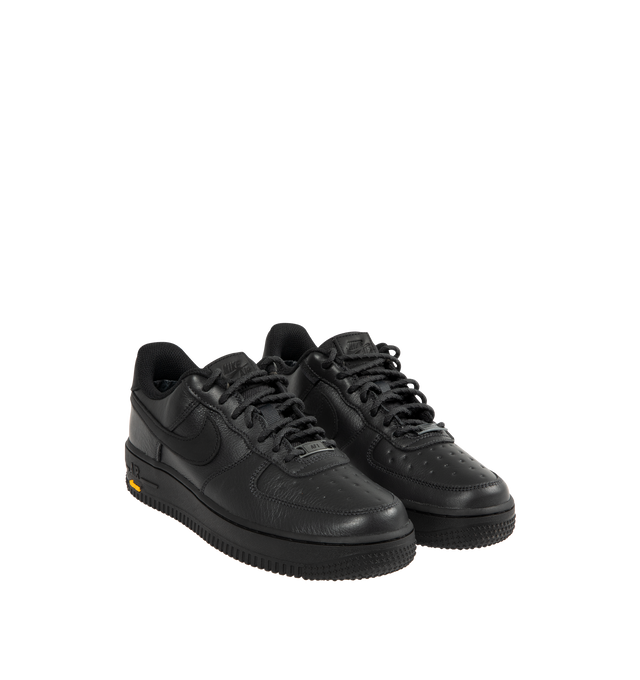 Image 2 of 5 - BLACK - NIKE Air Force 1 GTX Vibram Sneaker featuring all-leather upper, waterproof GORE-TEX membrane, Vibram sole and padded collar.