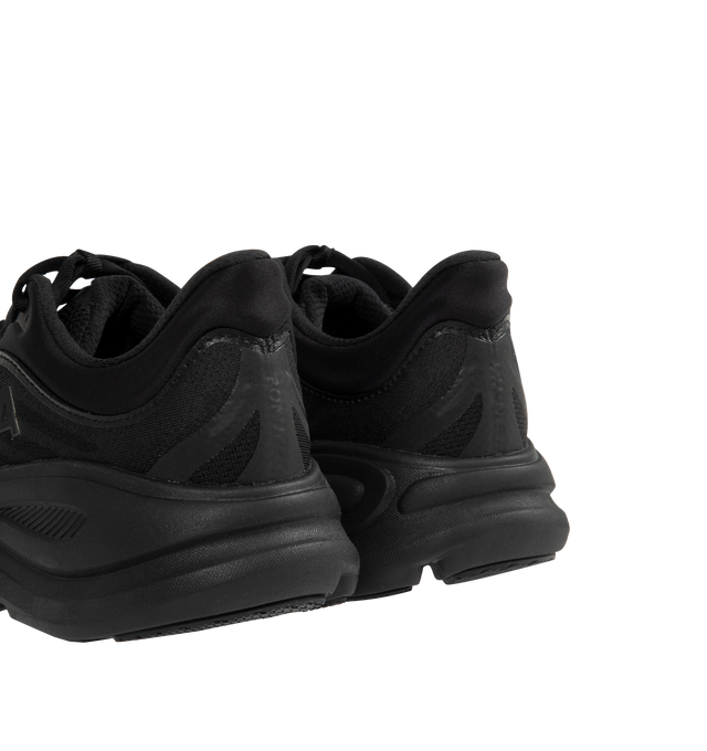 Image 3 of 5 - BLACK - HOKA M Bondi 9 Sneaker featuring engineered mesh upper with rubber sole, lace-up front, foamed EVA midsole and increased stack height for maximum cushioning, zonal breathability, reflective detailing and cushioned tongue and collar.