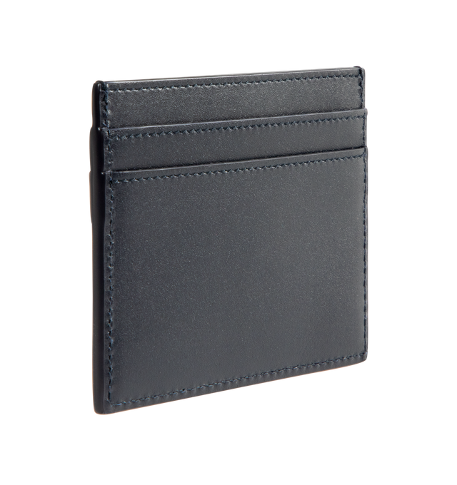 Image 2 of 3 - BLACK - SAINT LAURENT Card Case featuring embossed Saint Laurent Paris signature, leather lining, silver toned hardware and five card slots. 3.9" X 3.1" X 0.1". 100% calfskin leather.
