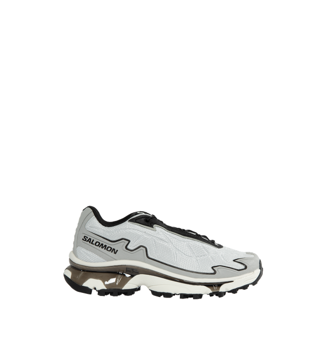 Image 1 of 5 - GREY - SALOMON XT-Slate Sneaker featuring synthetic and textile upper, easy Quicklace system, a light embossed rod and an Advanced Chassis  sole block and rubber outsole. 