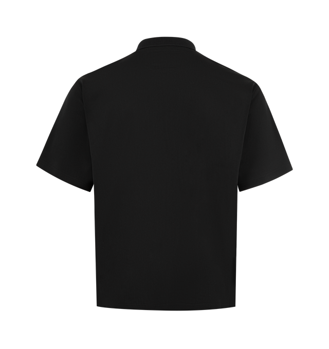 Image 2 of 2 - BLACK - SACAI Cotton Jersey T-Shirt featuring quarter zip polo collar, short sleeves and regular fit. Cotton.