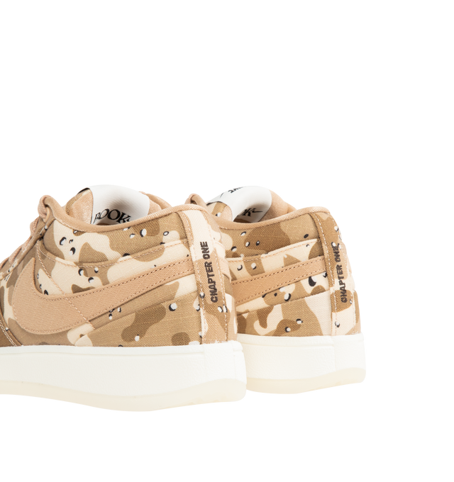 Image 3 of 5 - BROWN - NIKE Book 1 SE Basketball Sneaker featuring Ripstop canvas texture, top-loaded Air Zoom unit in the heel, a top-loaded midfoot strong plastic plate, strong plastic sidewall cage for stability, full-length foam and rubber sole.