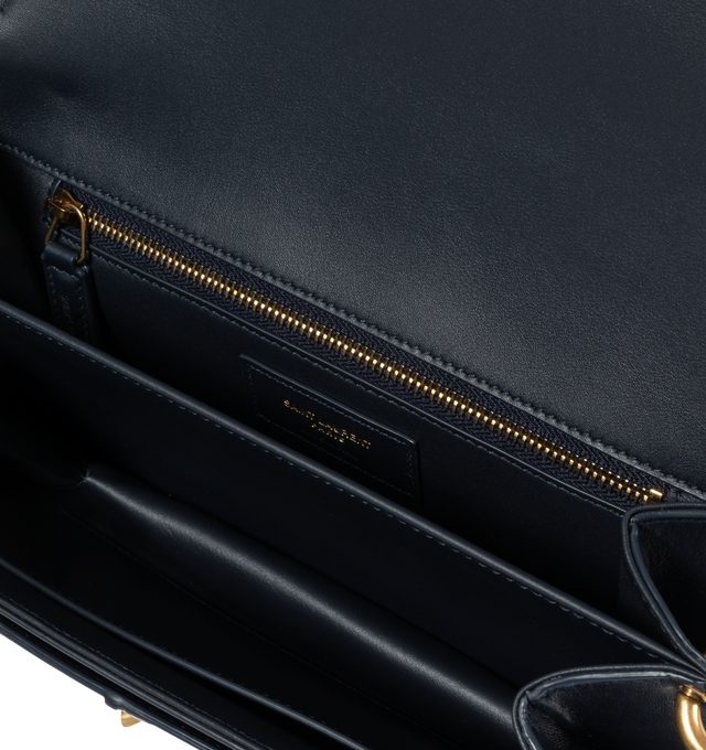 LE MAILLON IN STRIPED SATIN AND LAMBSKIN