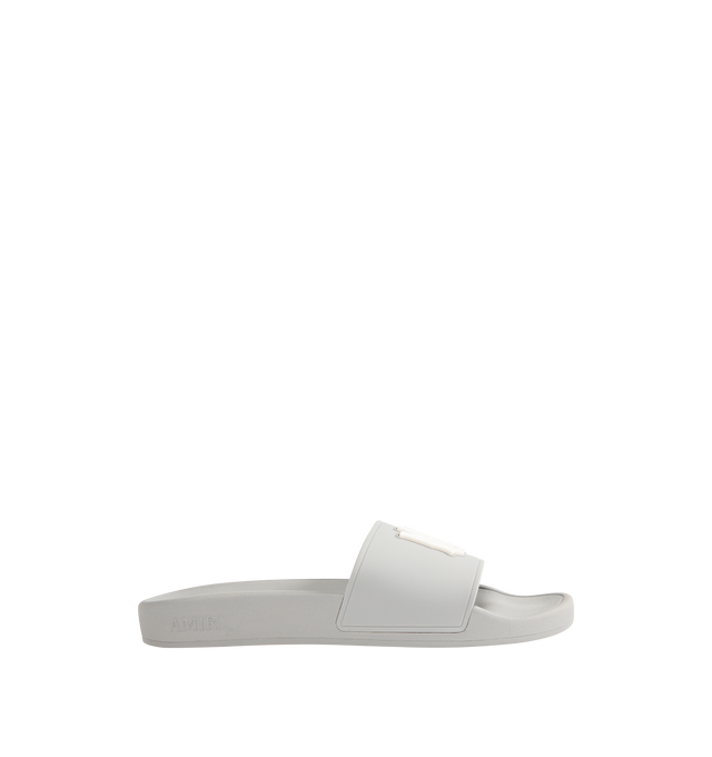 Image 1 of 4 - GREY - AMIRI MA Pool Slides featuring open toe, logo at vamp in molded rubber and rubber sole. 100% polyurethane.