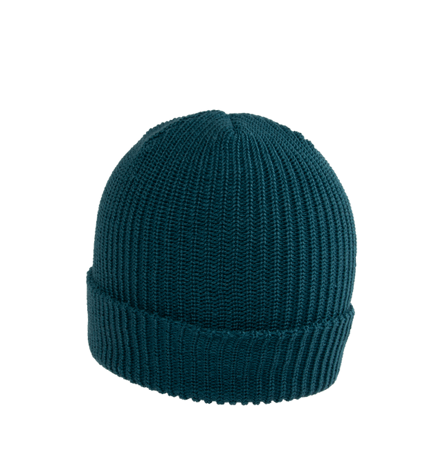 Image 2 of 2 - GREEN - NOAH Core Logo Rib Beanie featuring a foldover cuff detailed with logo embroidery. 100% acrylic. Made in Canada. 