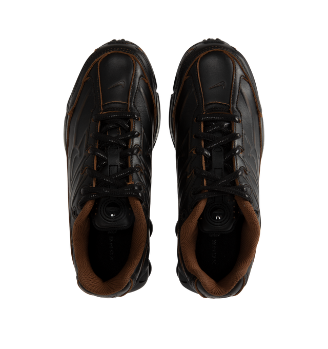Image 5 of 5 - BLACK - NIKE Shox Ride 2 Premium Sneaker featuring four columns of support under its heel, Max Air technology in the forefoot, genuine leather and lace up style.