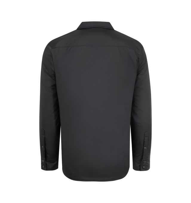Image 2 of 3 - BLACK - ASPESI Camicia 13 Piu Shirt featuring long-sleeved shirt made of lightweight, soft nylon and lined in the same fabric, padded with compact Thermore wadding, a front button fastening, two chest patch pockets with flap and button, and two inserted side pockets. 100% nylon.