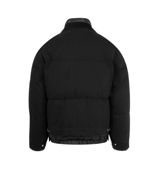 Image 2 of 3 - BLACK - SACAI X CARHARTT WIP Washed Duck Puffer Jacket featuring durable duck canvas with down padding, quilted puffer construction, down-filled insulation, dual front zip and snap closures, adjustable hem and cuffs and multiple utility pockets. 100% cotton. Filling: 90% down, 10% feather.