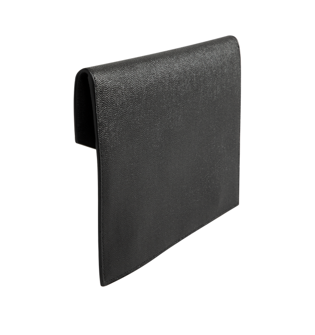 Image 2 of 3 - BLACK - SAINT LAURENT Uptown Envelope Pouch in grained calfskin leather with magnetic snap closure and metal logo hardware. 10.6 X 6.2 X 0.7 inches. 100% calfskin leather. Made in Italy.