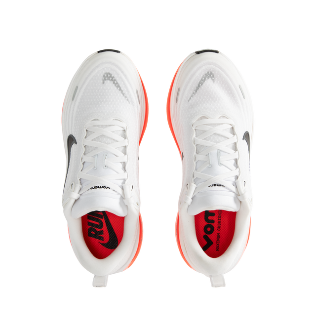 Image 5 of 5 - WHITE - NIKE Vomero Plus Sneaker featuring a stack of full-length ZoomX foam, engineered mesh upper, ZoomX foam midsole, durable traction, high-abrasion rubber outsole, webbed lace loops for an adjustable fit and reflective design details.