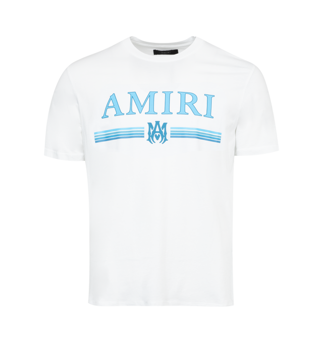 Image 1 of 1 - WHITE - AMIRI MA Bar Tee featuring classic fit, crew neck, short sleeves and graphic logo on front. 100% cotton.  