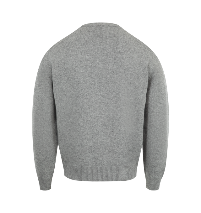 Image 2 of 2 - GREY - LOEWE Wool Sweater in medium-weight wool jersey stitch. Featuring regular fit, regular length, round neck, ribbed collar, cuffs and hem and Anagram embroidery placed at the chest. Wool. Made in Italy.