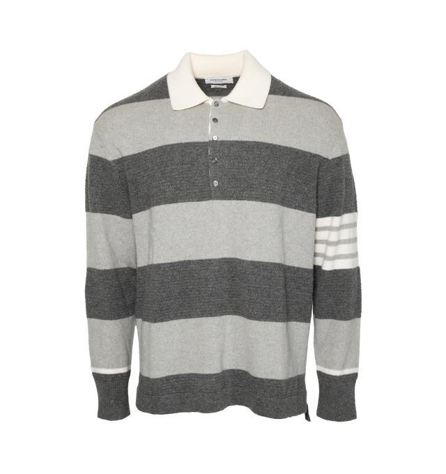 RUGBY STRIPE MERINO 4-BAR POLO (MENS)