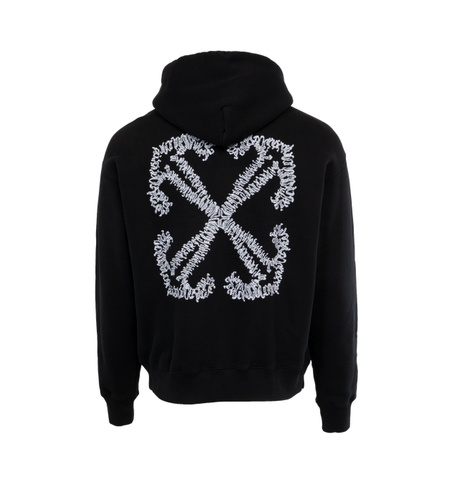 Image 2 of 4 - BLACK - OFF-WHITE TATTOO ARROW SKATE HOODIE is printed with the brand's logo and a constellation of stars that form the signature "Arrow" emblem. It's cut from soft cotton-jersey for a loose fit. 100% cotton 